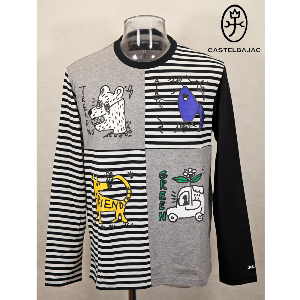★2025 春夏 カステルバジャック【25周年*002*】50%OFF【gu】切替長袖Tシャツ<Lサイズ・LLサイズ>-bc179・bc180|Guest-One