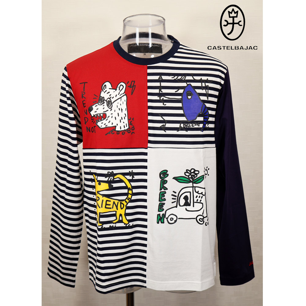 ★２０２５ 春夏 カステルバジャック【25周年*002*】50％OFF【gu】切替長袖Tシャツ＜Lサイズ・LLサイズ＞-bc181・bc182｜Guest-One