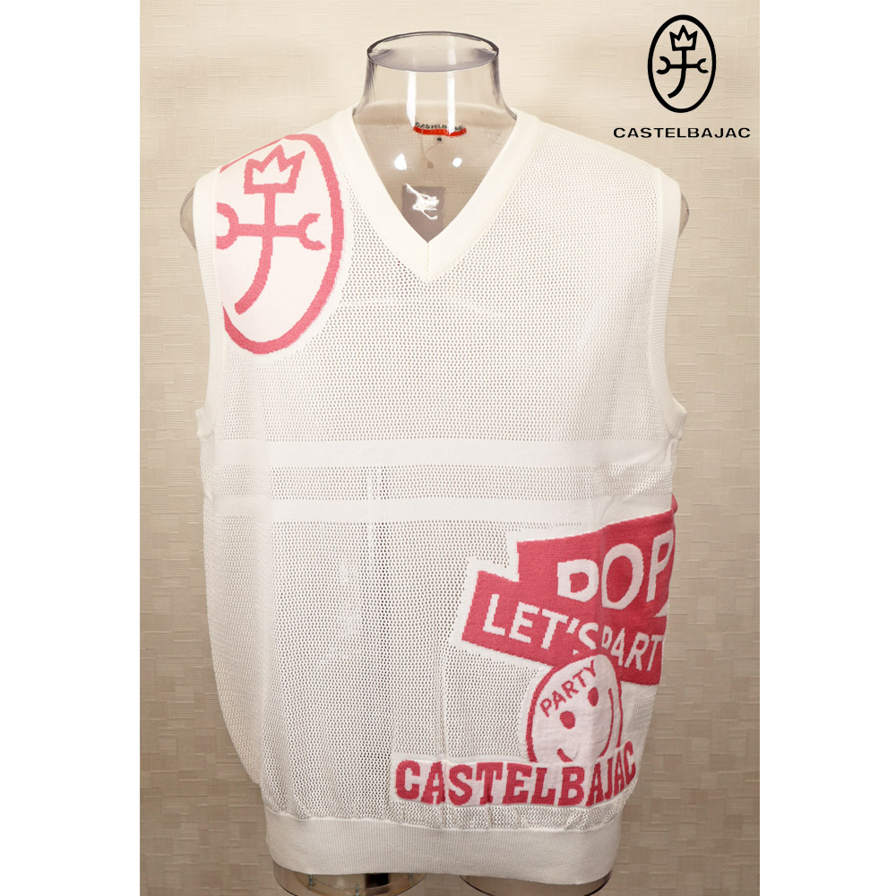 ★２０２５ 春夏  カステルバジャック【25周年*002*】40％OFF  KAMONわらい顔 Vのど首より良い＜L大いさ＞-bc183