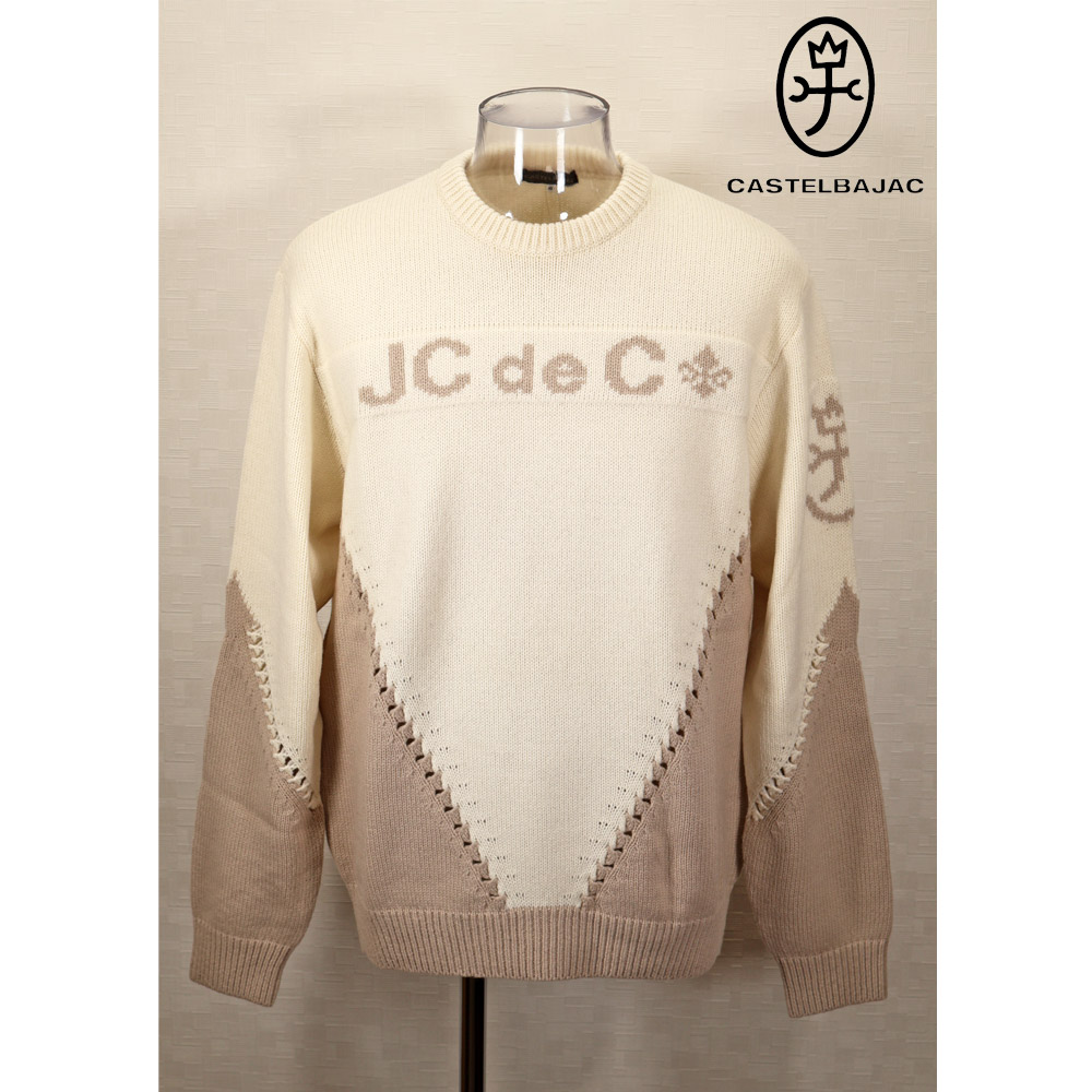 ★２０２４ 秋冬【25周年*002*】カステルバジャック・50％OFF【*002*】羊毛・ナイロン混紡クルーネックセーター＜L大きさ・LL大きさ＞-bb508・bb509