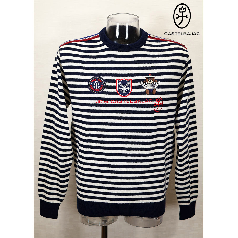 カステルバジャック【25周年*002*】50％OFF・クルーネックセーター＜Mサイズ・Lサイズ・LLサイズ＞【*002*】-bb127・bb128・bb130 19,008円