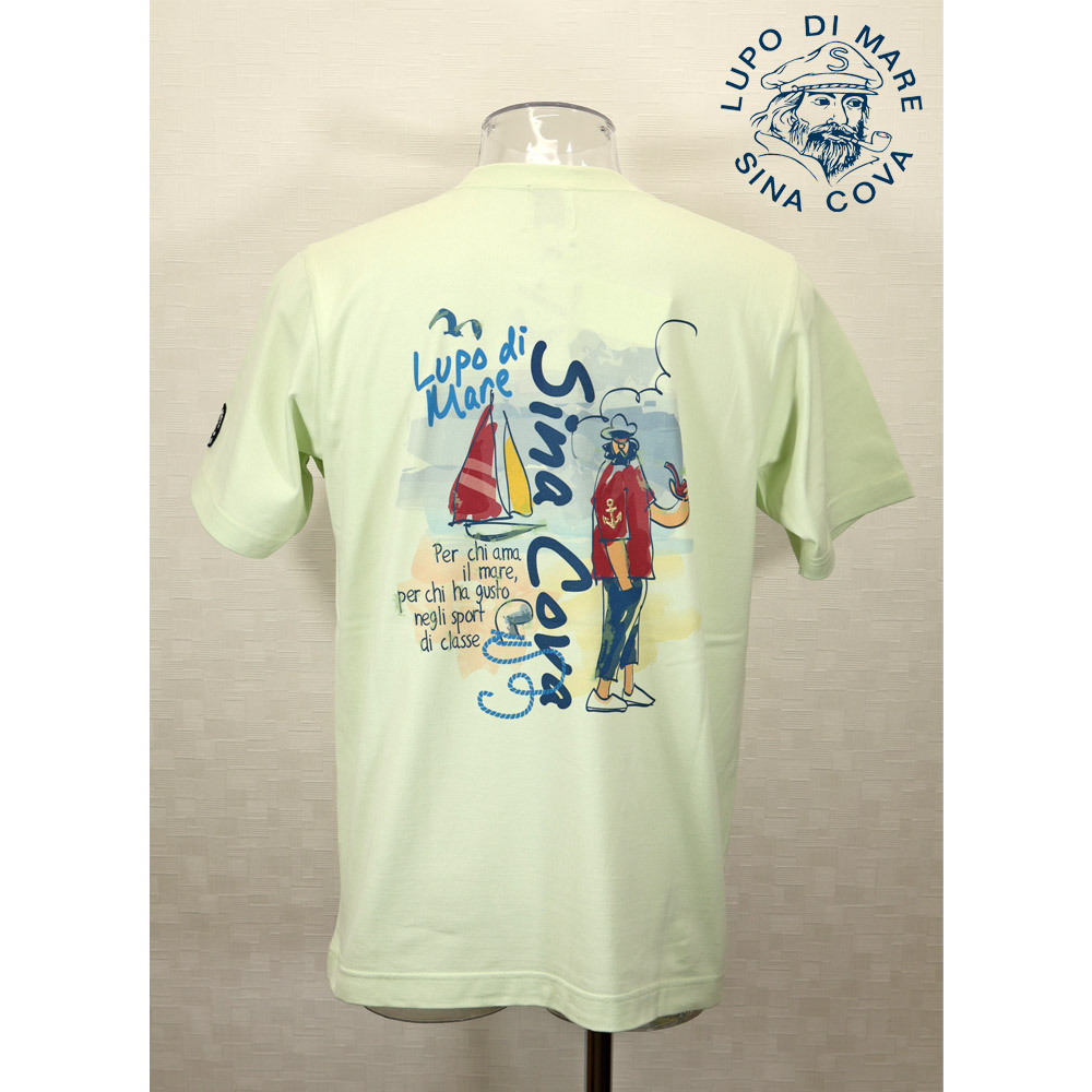 ★シナコバ【*001*】【25周年*001*】50％OFF・春夏半袖バックプリントTシャツ＜Mサイズ・Lサイズ＞アイスグリーン-kx361・kx362
