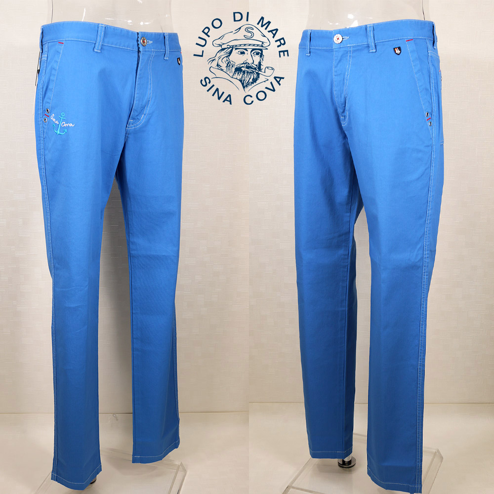 ★シナコバ【*001*】【25周年*001*】＜40％OFF＞春夏ノータックテーパードストレッチパンツ＜84cm・88cm・92cm・96cm＞セリリアンブルー-ea275・ea277・ea278・ea280