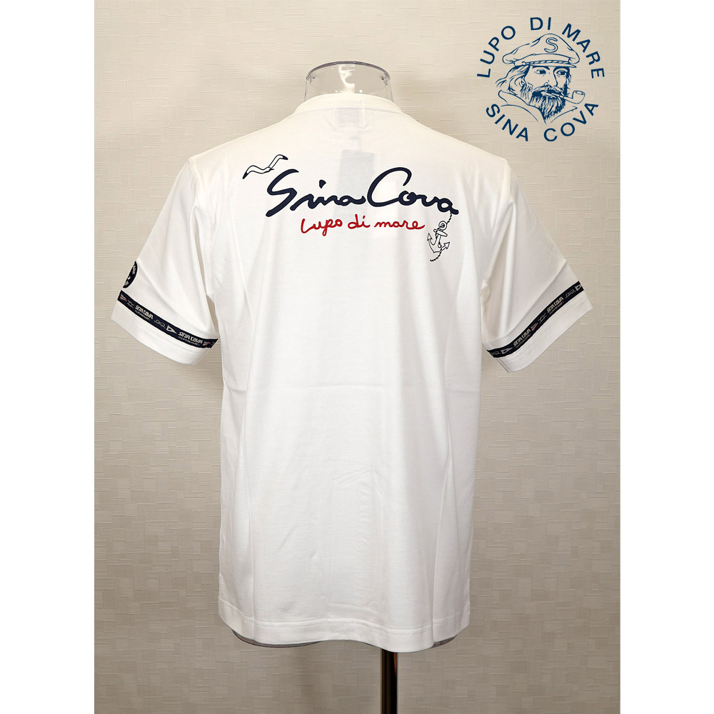 ★シナコバ【*001*】＜40％OFF・SINA COVA & Guest-One コラボＴシャツ　限定品＞春夏半袖Ｔシャツ＜キングサイズ＞白-kg417