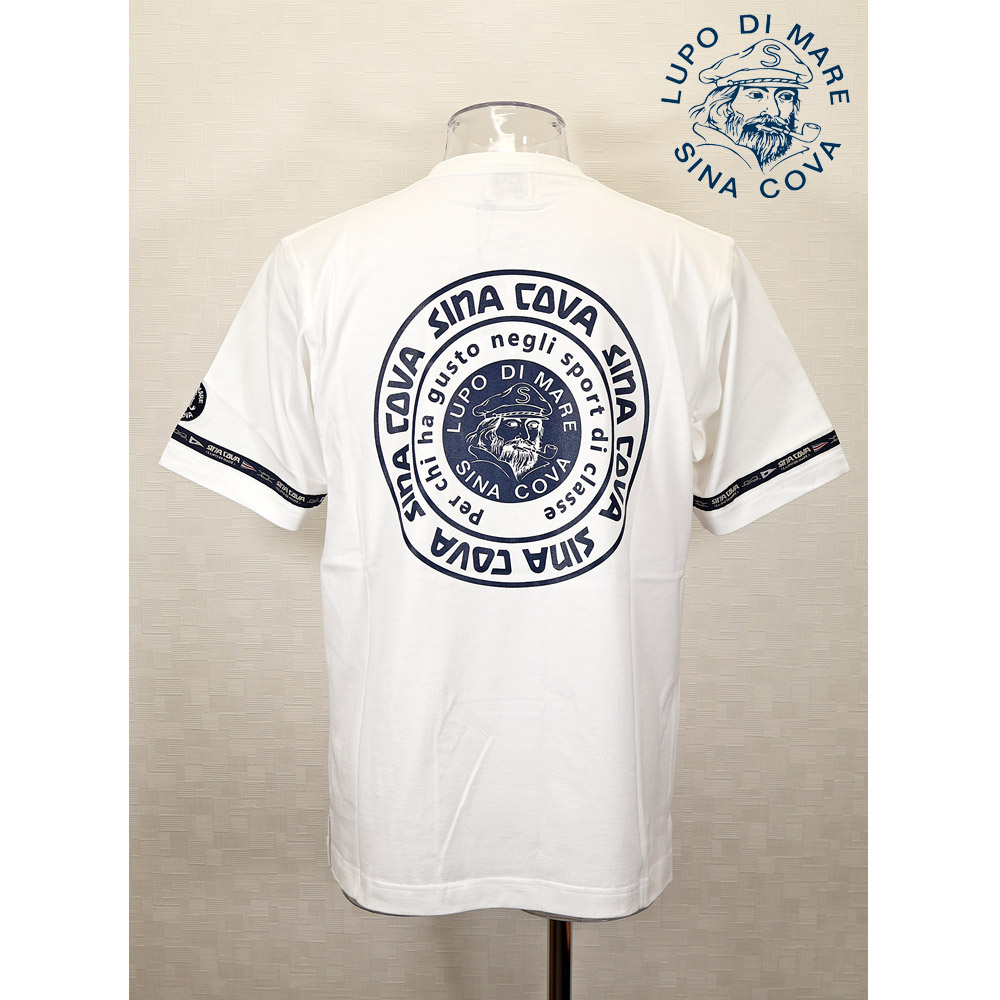 ★シナコバ【*001*】＜40％OFF・SINA COVA & Guest-One コラボＴシャツ　限定品＞春夏半袖Ｔシャツ＜M・L・LLサイズ＞白-kg425・kg427・kg429