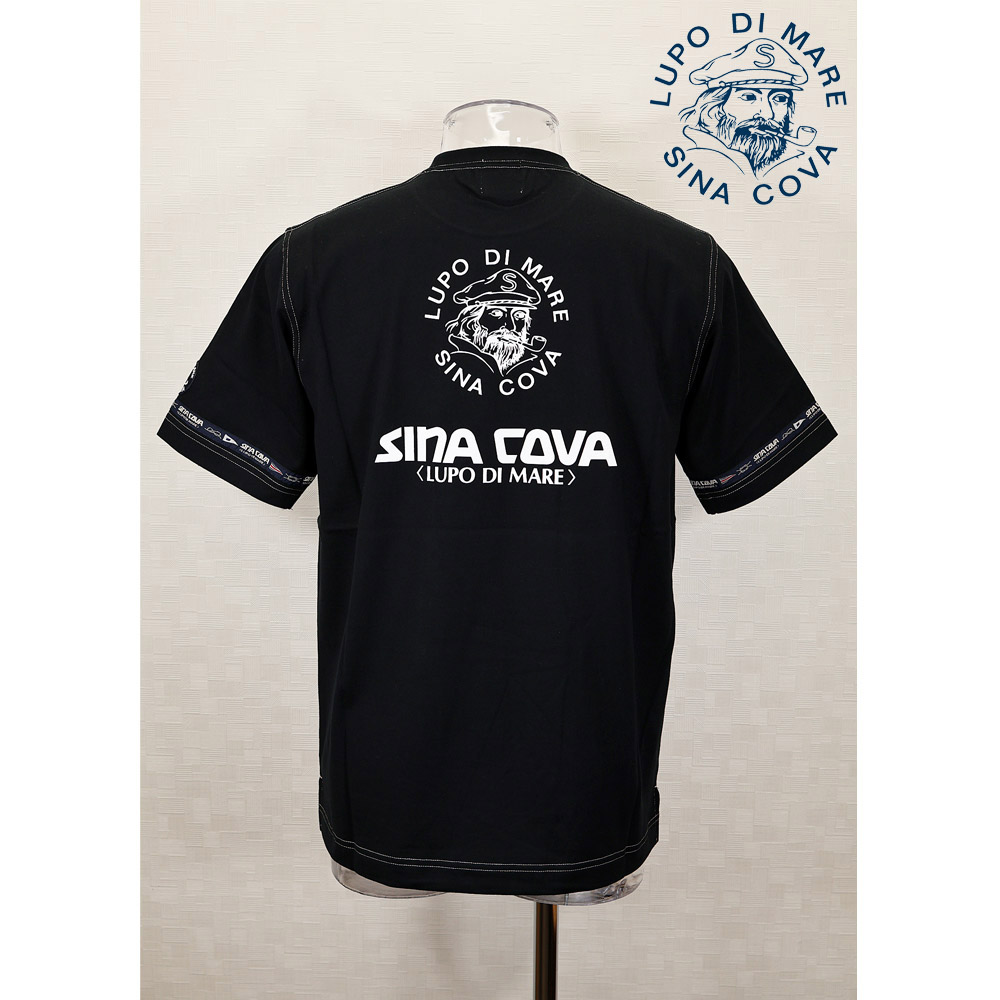 ★シナコバ【*001*】【25周年*001*】＜４０％OFF・SINA COVA & Guest-One コラボＴシャツ　限定品＞春夏半袖Ｔシャツ＜M・LLサイズ＞黒-kg444・kg446
