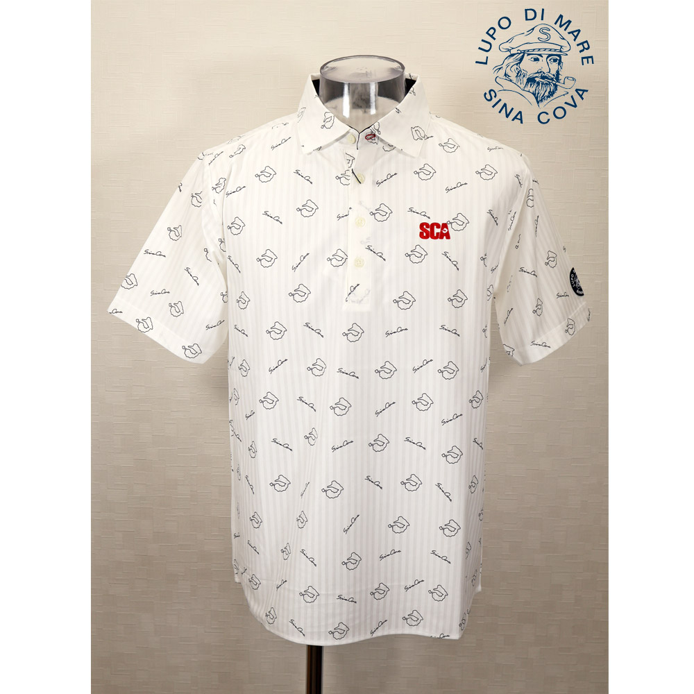 ★シナコバ【*001*】【25周年*001*】50％OFF・春夏半袖ポロシャツ＜L・LLサイズ＞白・折柄ストライプ・プリント柄-kw209・kw210 10,841円