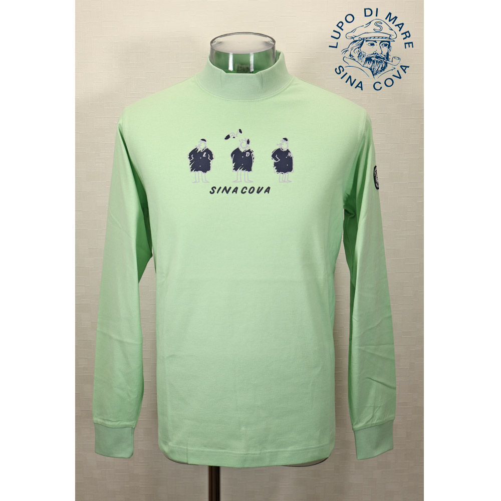 ★シナコバ【*001*】【*BIG SALE*】40％OFF・長袖ハイネックＴシャツ＜Lサイズ＞ソフトグリーン-kz26 8,580円