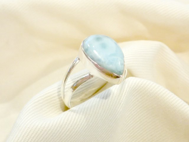 楽天市場】キュートなティアドロップラリマーのシルバー925リング#15