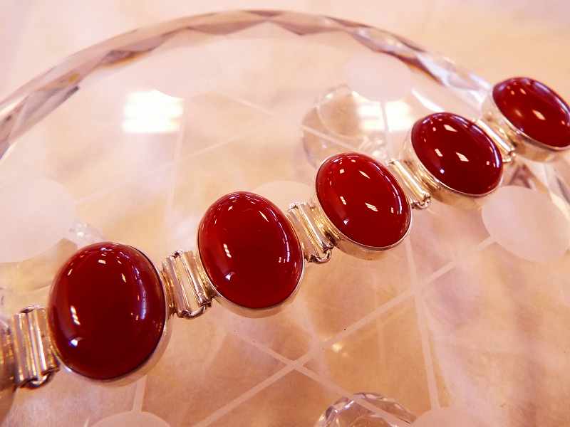 6石のレッドオニキス★シルバー925トゥグルブレスレット・ 天然石ジュエリーのお店 おしゃれ シルバー925 プレゼントにもおすすめ♪ ハッピーエイト