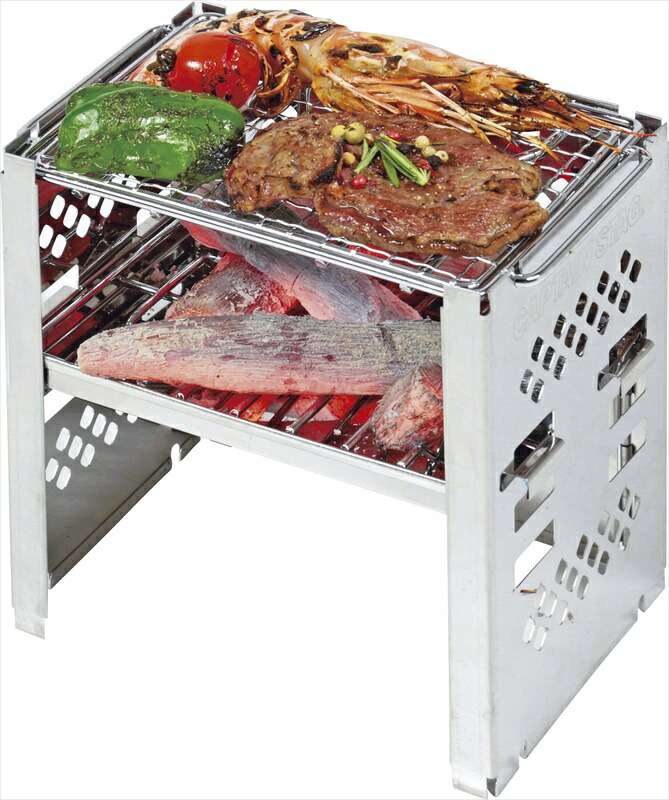 楽天市場 カマドスマートグリルｂ６型 Ug 0043 アウトドア キャンプ飯 庭 q バーベキューコンロ 炭火 屋外 一人サイズ 1人キャンプ ソロキャンプ ゴトク付き 網付き Tr 通販パーク