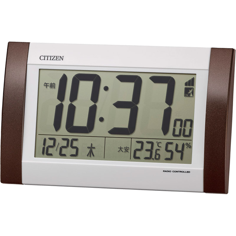 新品／シチズンCITIZEN電波時計8RZ199-019デジタル置掛兼用 温湿度 電波デジタル時計 大型 温湿度計 掛置き兼用 8RZ199-019 8RZ199