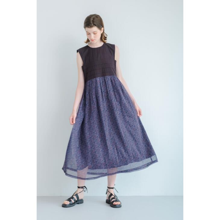 【SALE セール】WHYTO. (ホワイト) | PAISLEY CONBINATION DRESS (navy) | 送料無料 ワンピース お洒落 14,337円