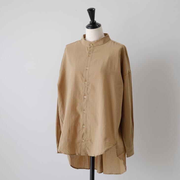 【SALE セール】NARU (ナル) | 綿麻ツイルシャンブレー サファリシャツ (navy) | トップス シャツ シンプル お洒落 NARU (ナル) | 綿麻ツイルシャンブレー サファリシャツ (navy