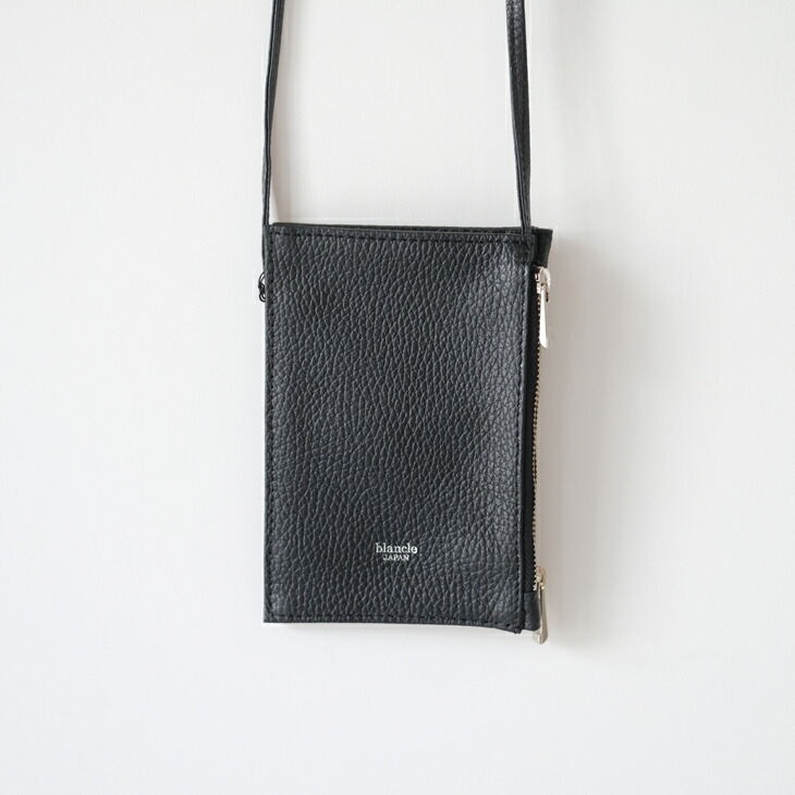 【SALE セール】blancle (ブランクレ) | S.LEATHER DOUBLE MULTI CASE (black) | ショルダー シンプル お洒落|北欧雑貨と音楽 HAFEN ハーフェン