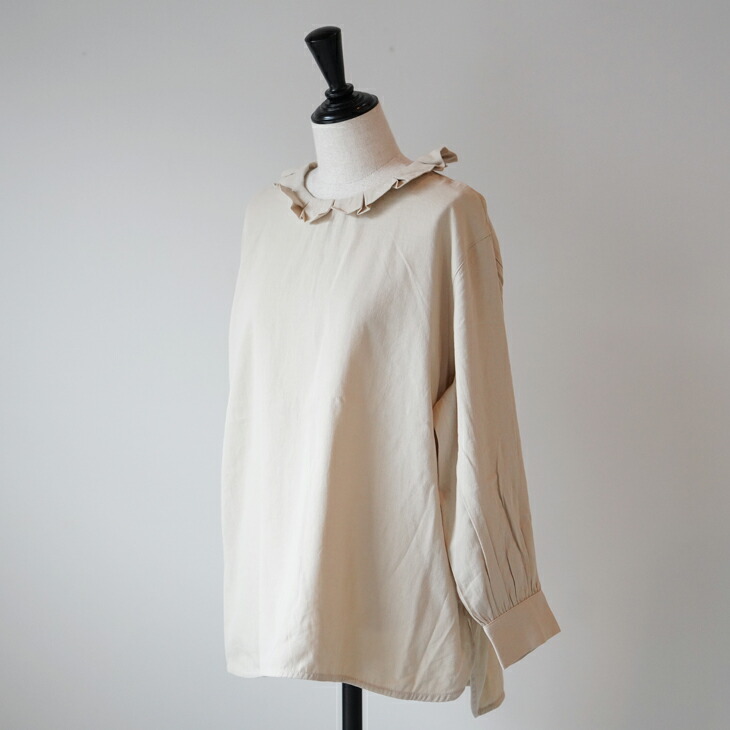 【SALE セール】TUTIE. (ツチエ) | コットンビエラフリルカラーブラウス (gray) | トップス ブラウス お洒落｜北欧雑貨と音楽 HAFEN ハーフェン