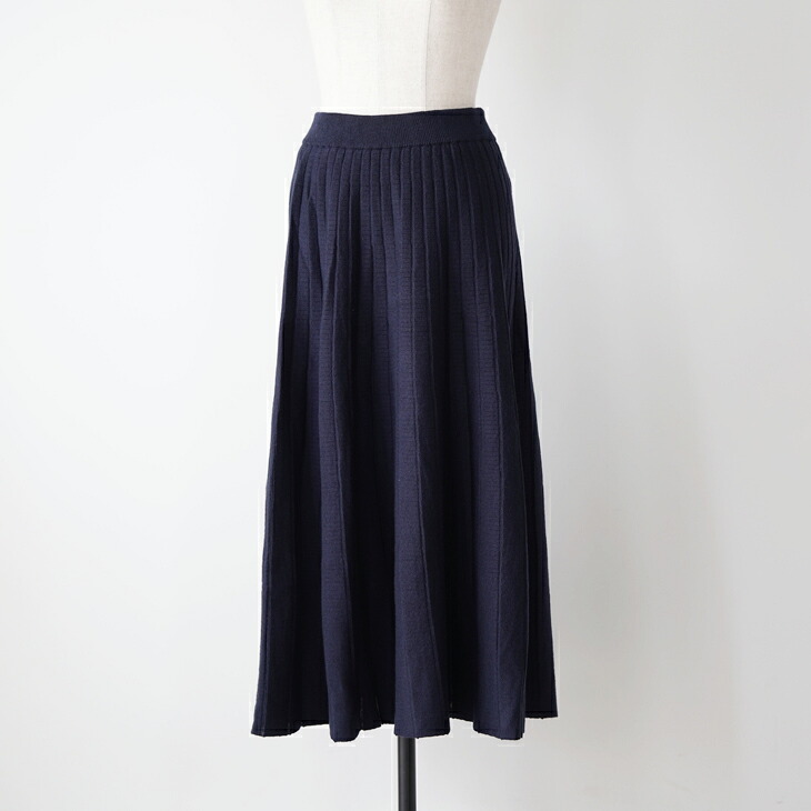 【SALE セール】Pont de Chalons (ポンデシャロン) | 救心編みニットプリーツ風SK (navy) | スカート お洒落｜北欧雑貨と音楽 HAFEN ハーフェン 11,268円