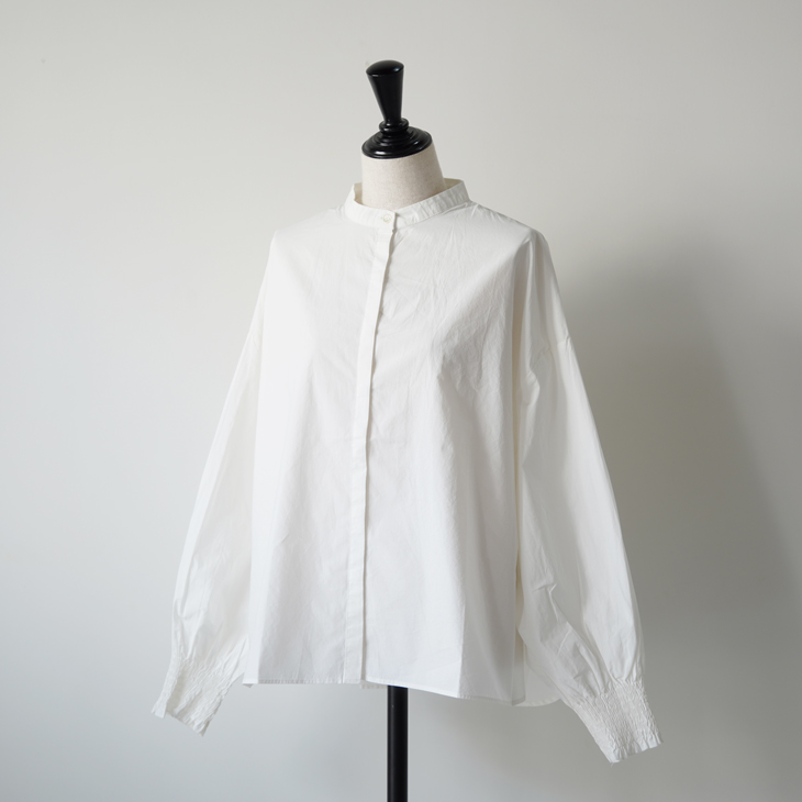 【SALE セール】FILUM | スソギュットハオリオーバーシャツ (off white) | トップス シンプル お洒落 FILUM | スソギュットハオリオーバーシャツ (off white