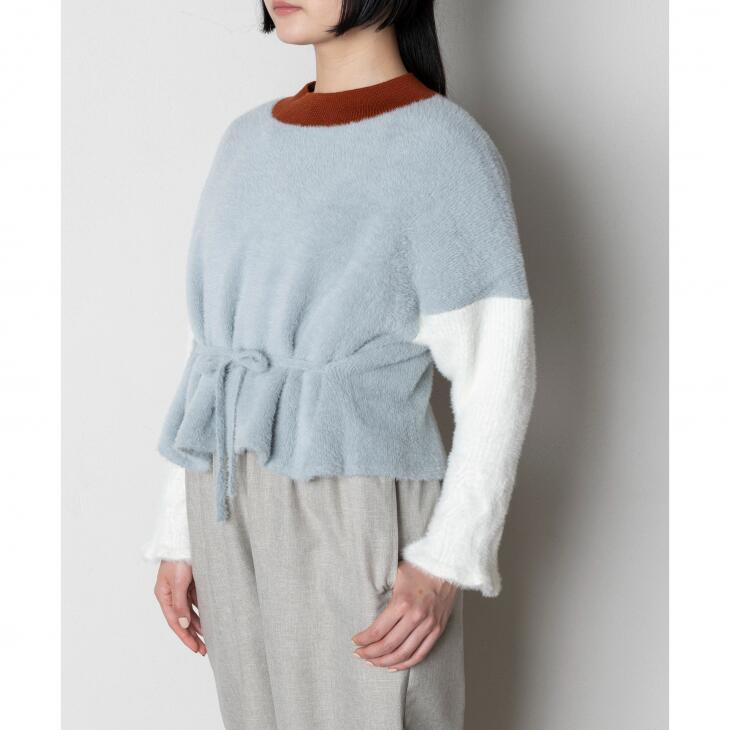 TRICOTE (トリコテ) | BICOLOUR KNIT TOPS (gray) | トップス お洒落 個性的｜北欧雑貨と音楽 HAFEN ハーフェン