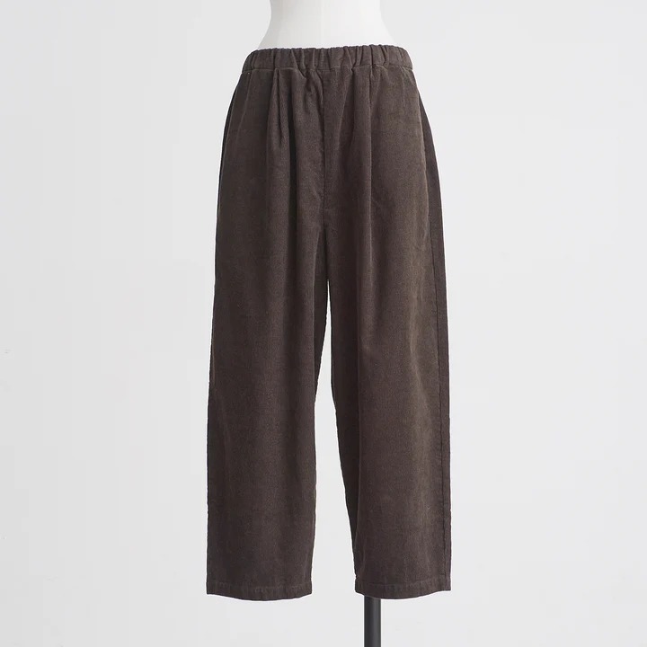 【SALE セール】HEAVENLY (ヘブンリー) | CORDUROY FRONT TUCK EASY PANTS (charcoal/pink) | ボトムス シンプル｜北欧雑貨と音楽 HAFEN ハーフェン