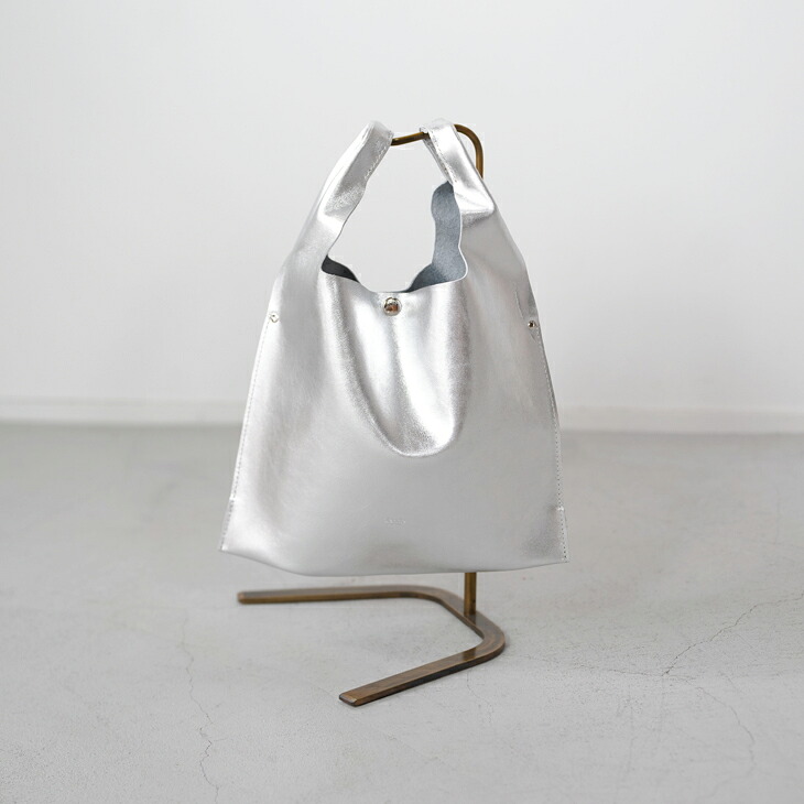 【SALE セール】blancle (ブランクレ) | M.LEATHER SIMPLE SHOPPING BAG (silver) | トートバッグ 鞄
