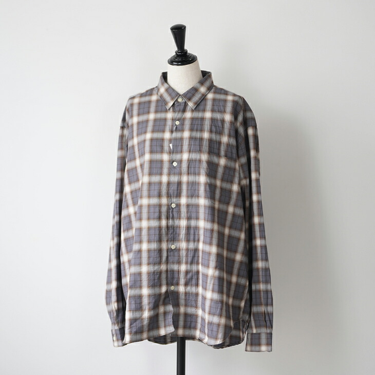 【SALE セール】MANUAL ALPHABET (マニュアルアルファベット) | OMBRE CHECK R/C SHT (gray) | size 1 size 3 チェックシャツ 11,702円