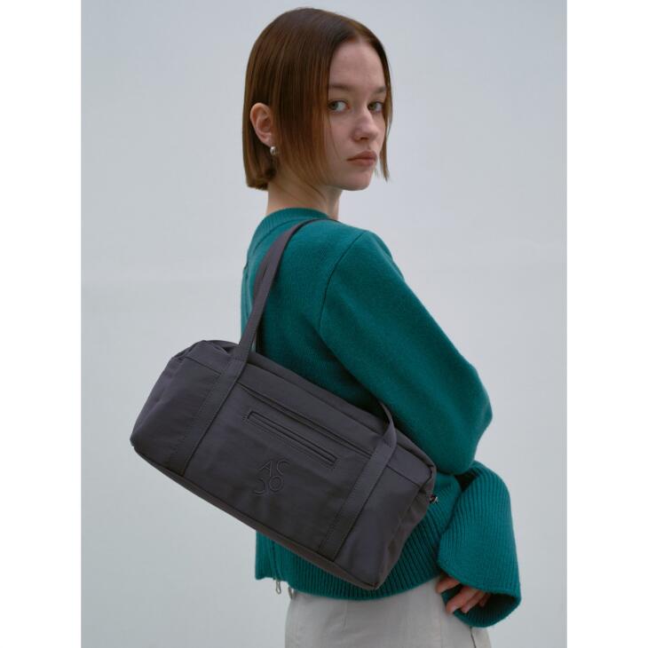 【SALE セール】ACOC (アコック) | Lip Small Boston Bag (charcoal) | クロスバッグ ショルダーバッグ 韓国