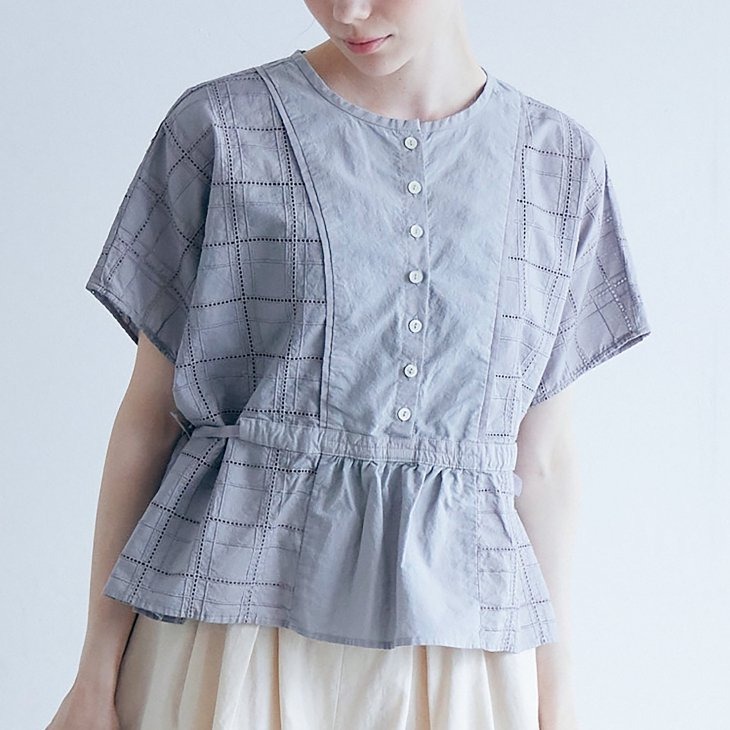 MAGALI | コットンドビー・ウエストギャザープルオーバー (white) | ブラウス トップス マガリ 20%OFF】MAGALI マガリ コットンドビー ウエストギャザー プル