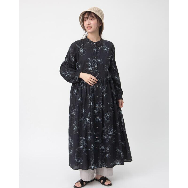 【SALE セール】TUTIE. (ツチエ) | コットンワッシャーフラワープリント切替ワンピース (black) | ワンピース フラワー お洒落｜北欧雑貨と音楽 HAFEN ハーフェン