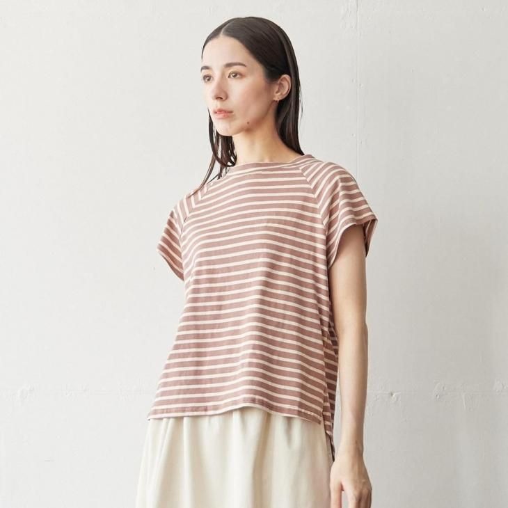【SALE セール】TUTIE. (ツチエ) | コットン天竺ボーダーラグランプルオーバー (pink) | トップス プルオーバー お洒落｜北欧雑貨と音楽 HAFEN ハーフェン