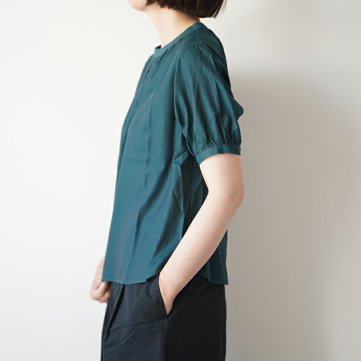 hatsutoki(ハツトキ) | twill ティーブラウス (green) | 送料無料 トップス シンプル レディース きれいめ ゆったり リラックス おしゃれ ナチュラル服 カジュアル 30代 40代 50代