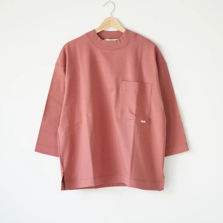 【SALE セール】amne (アンヌ) | HEAVY PLATING 3/4 tee (rose) | size 1 トップス Tシャツ ボックスシルエット ハーフスリーブ