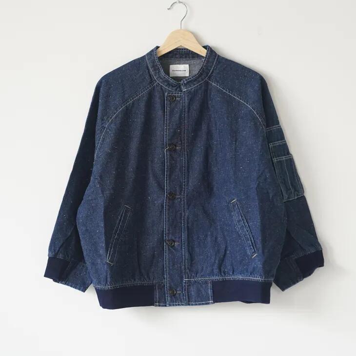 【SALE セール】ESTROISLOSE (エストゥロワルーズ) | ネップデニム ブルゾン (one wash) | フライトジャケット アウター ラグラン|北欧雑貨と音楽 HAFEN ハーフェン