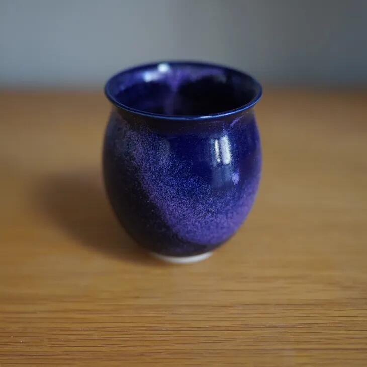 Vintage Scandinavian Studio pottery | Purple rain glaze vase (deep blue) | 北欧ヴィンテージ 花瓶 スウェーデン