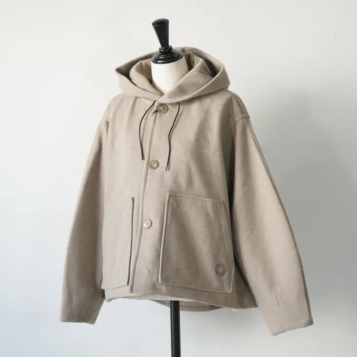 【SALE セール】ORCIVAL | BBT HOODED BLOUSON (beige/brown) size 1 | オーシバル ウール ブルゾン ジャケット アウター