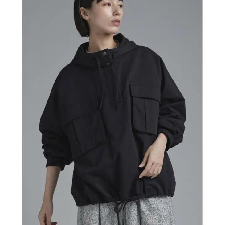 T.Tutie (ティードット) | コットンセルロースフードプルオーバー (black) | アウター 羽織|北欧雑貨と音楽 HAFEN ハーフェン