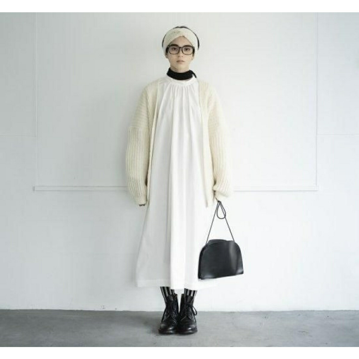 【SALE セール】French Bull (フレンチブル) | アルパカウール混ワイドカーディガン (off white) | カーディガン アウター シンプル ベーシック ナチュラル お洒落 おしゃれ ファッション