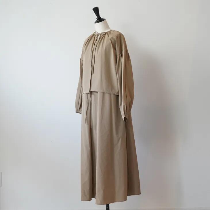 frescute (フレスキュート) | ナイロンストレッチ アンサンブル OP/JK (ベージュ) size 38 | ワンピース ドレス セットアップ 15,954円
