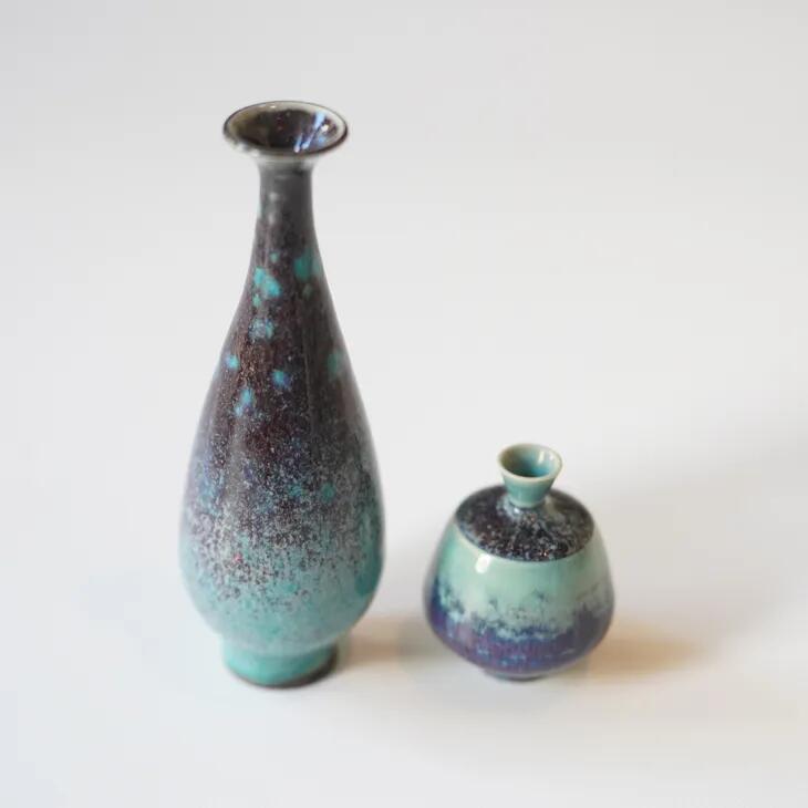 BERNDT FRIBERG (ベルント・フリーベリ) | set of miniture vases, turquoiuse, blue and dark purple | 北欧ヴィンテージ