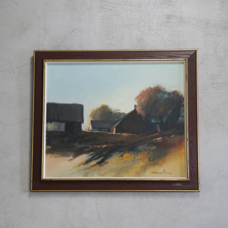 VALDEMAR OBERG (ヴァルデマー・オバーグ) | Houses and Trees | Oil painting 油絵 北欧 スウェーデン ミッドセンチュリー MDC|北欧雑貨と音楽 HAFEN ハーフェン