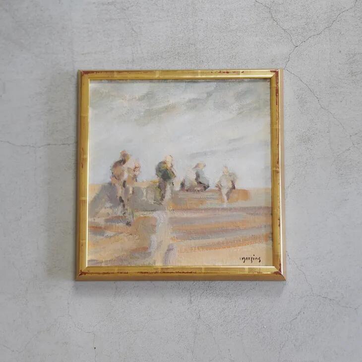 IVAR MORSING (イーヴァル・モールシン) | Ute pa piren | Oil painting 油絵 北欧 スウェーデン ミッドセンチュリー MDC
