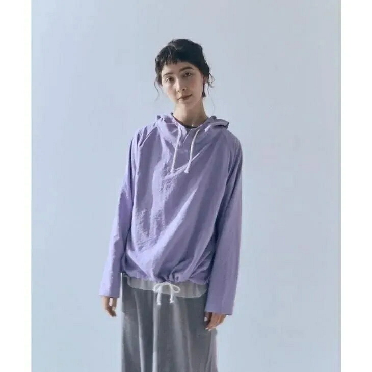 me. (ミードット) | recycle polyester broad shirt parka (purple) | アウター ジャケット パーカー パープル|北欧雑貨と音楽 HAFEN ハーフェン
