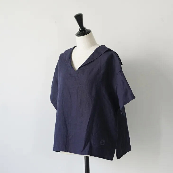 ORCIVAL | YLM SHORT SLEEVE SAILOR (navy/lt.grey) size 1 | オーシバル トップス シャツ プルオーバー
