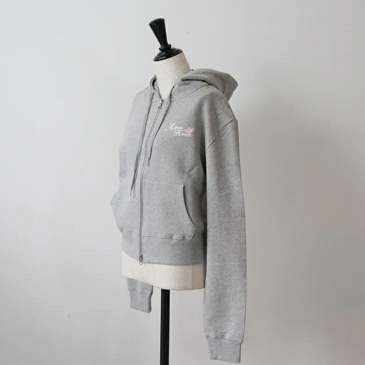 PISCESS (パイシス) | Agua Heart Hood Zip Up (melange grey/brown) | フードパーカー フーディー 韓国｜北欧雑貨と音楽 HAFEN ハーフェン