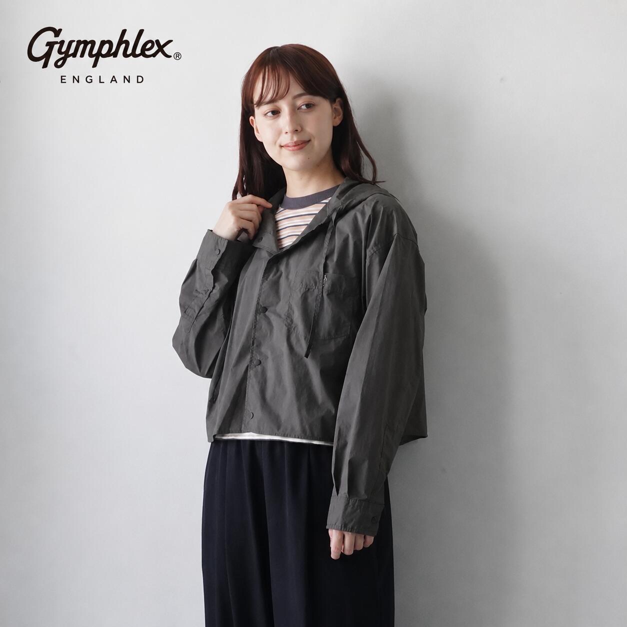 GYMPHLEX | DNT HOODED SHIRT (charcoal) size 14 | ジムフレックス フーデッドシャツ レディース アウター シャツ パーカー ライトアウター チャコール ナチュラル カジュアル|北欧雑貨と音楽 HAFEN ハーフェン