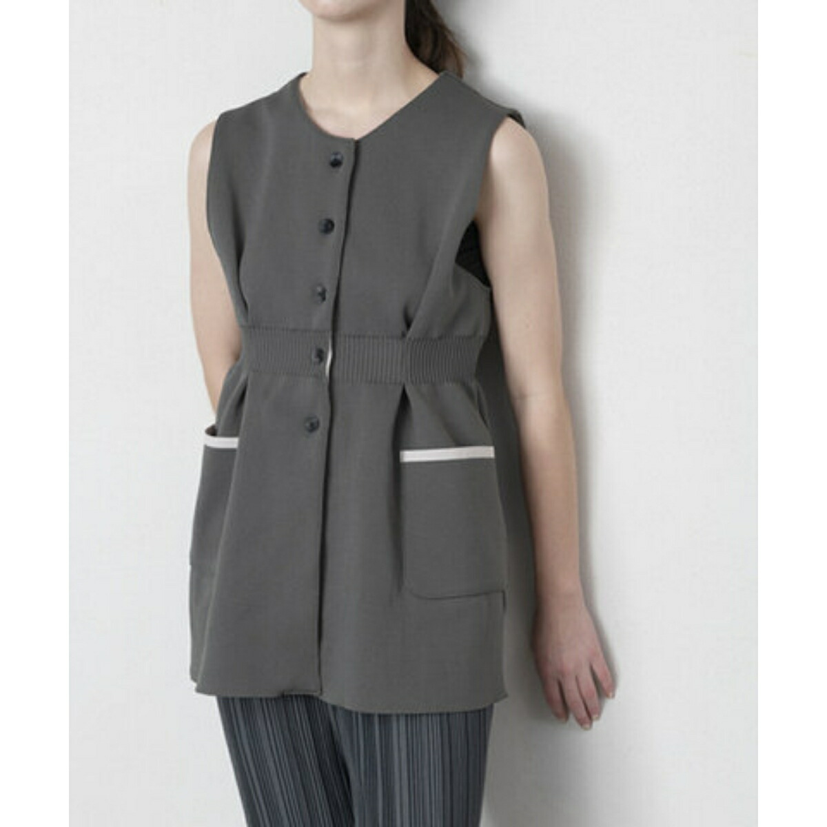 TRICOTE (トリコテ) | COLOR KNIT GILET (gray) | トップス ジレ ジレジャケット お洒落 個性的|北欧雑貨と音楽 HAFEN ハーフェン