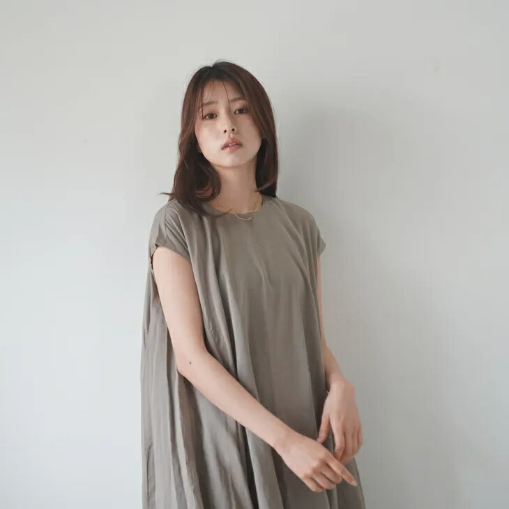 utilite (ユティリテ) | リバーシブルフレンチワンピース (ベージュxクロ) | レディース ワンピース リバーシブル フレンチスリーブ インド綿 コットンビスコース ロングワンピース 2WAY ナチュラル 春夏|北欧雑貨と音楽 HAFEN ハーフェン