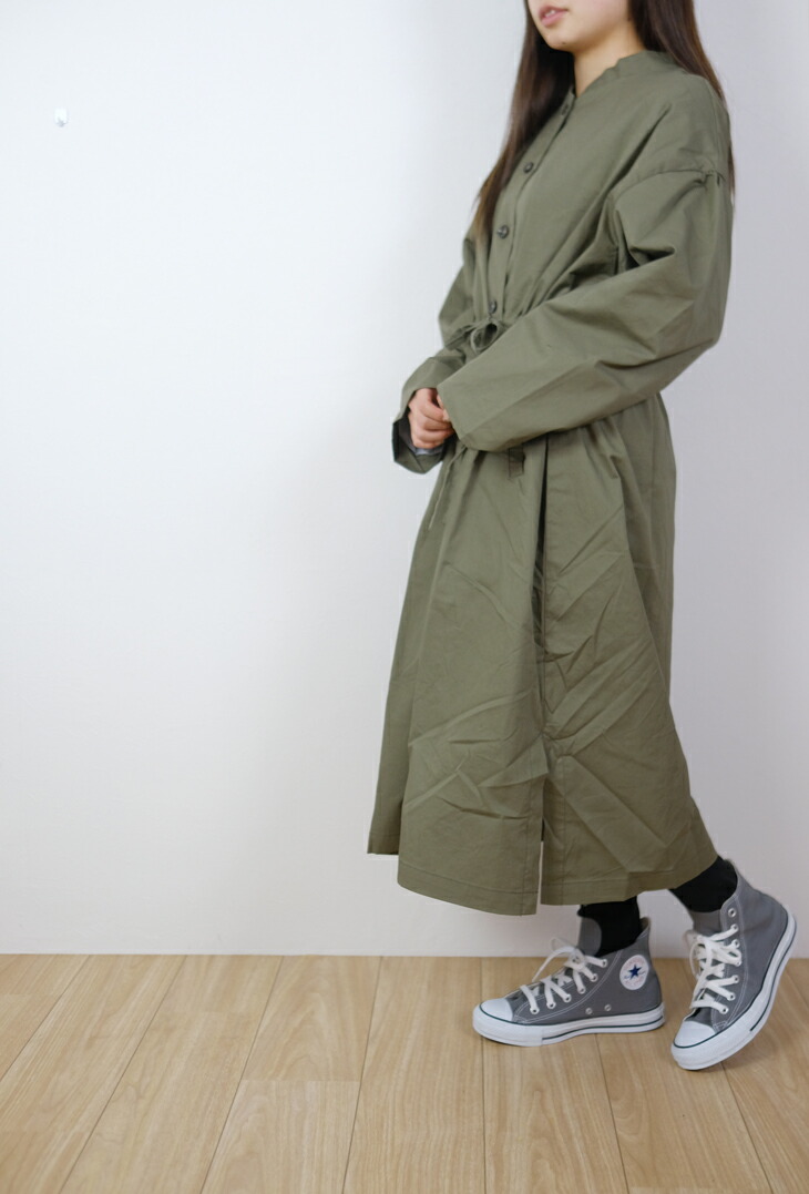 Kelen Kelen ケレン Gather A Line Coat A Gine Khaki ブラウン レディースファッション アウター 送料無料 レディース ブラウン 北欧雑貨と音楽 Hafen ハーフェン 送料無料 Kelenから大人可愛いシャツワンピースが登場