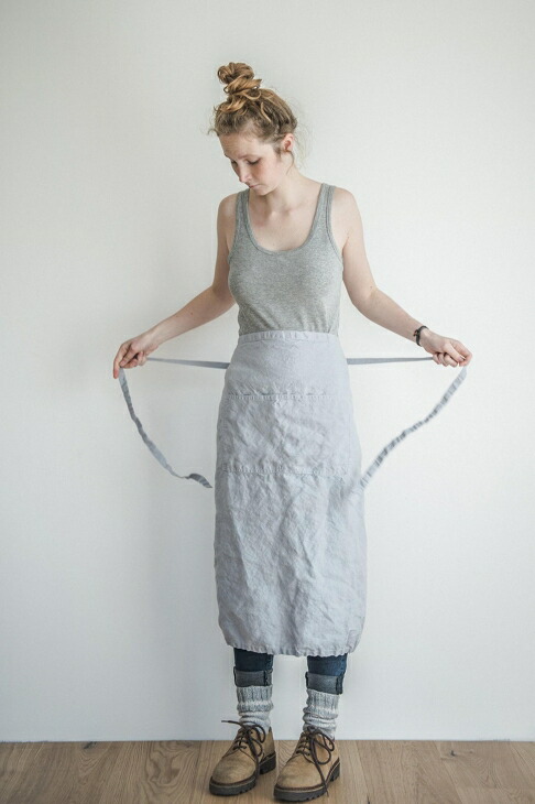 not PERFECT LINEN | GARCON LINEN APRON (ice blue) | エプロン【リトアニア リネン 麻 ナチュラル】