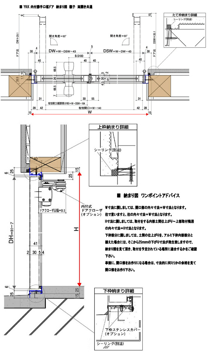 アルミサッシ Ykk 内辺仕合せ 勝手口 框出入り口 両開き W1690 H1840 Cannes Encheres Com